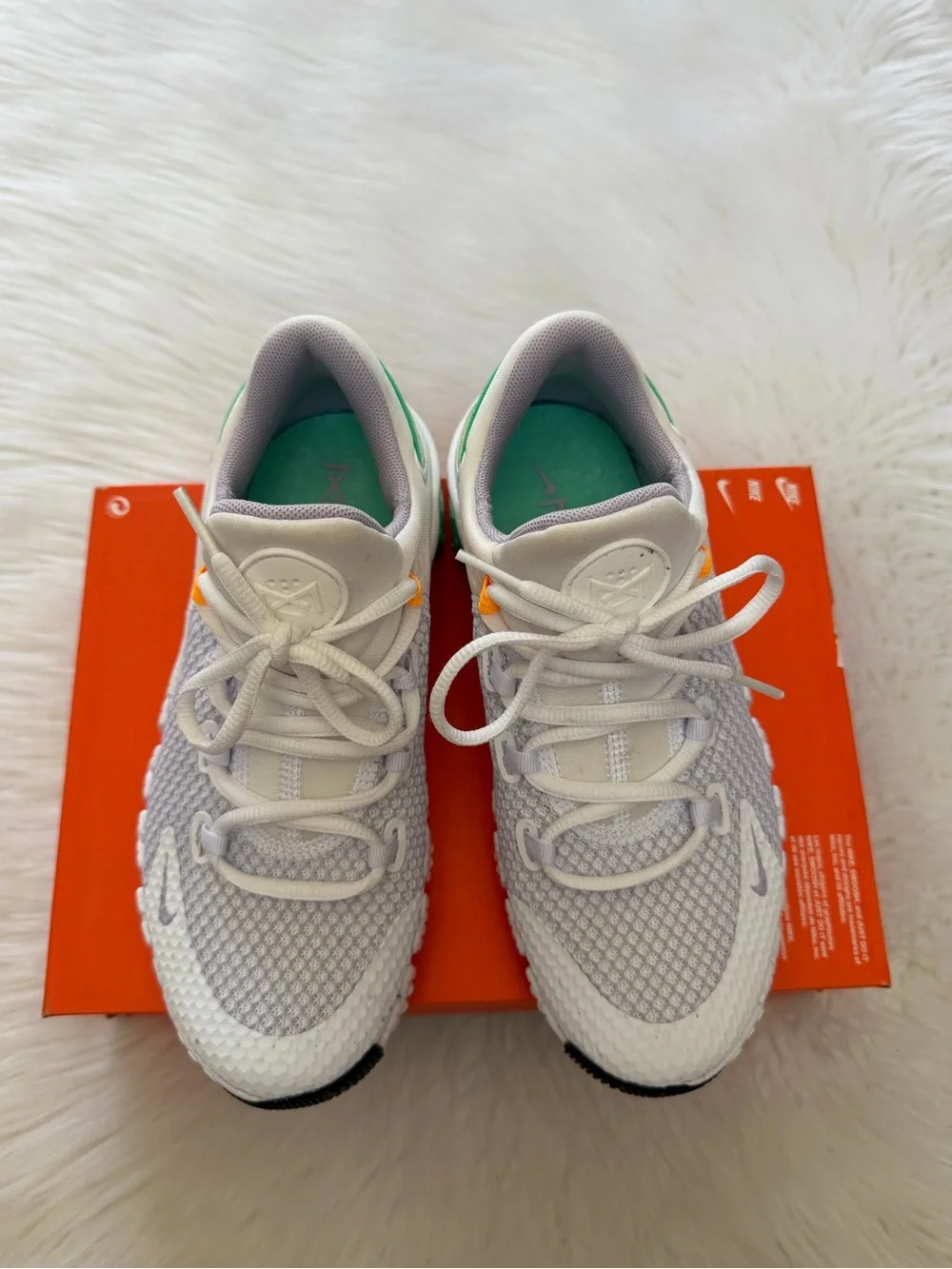 Nike Free Metcon 4 White w/Mint Mesh Running Sneakers Sz 6.5